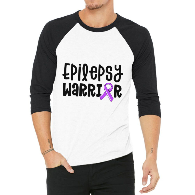 Epilepsy Warrior Shirt Kids Purple Ribbon Awareness Women 3/4 Sleeve Shirt | Artistshot