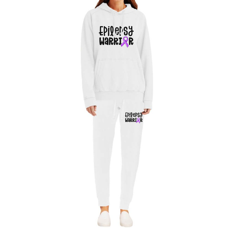 Epilepsy Warrior Shirt Kids Purple Ribbon Awareness Women Hoodie & Jogger Set | Artistshot