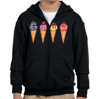 Assorted Ice Cream Cones T  Shirt Assorted Ice Cream Cones Set   Blueb Youth Zipper Hoodie | Artistshot