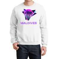 Maldives Retro 80s Palm Tree Vacation Souvenir Tank Top Crewneck Sweatshirt | Artistshot