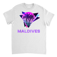 Maldives Retro 80s Palm Tree Vacation Souvenir Tank Top Classic T-shirt | Artistshot