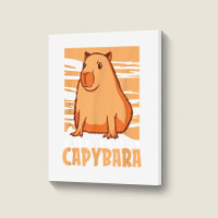 Capybara South American Rodent   Respect The Capybara T Shirt Portrait Canvas Print | Artistshot