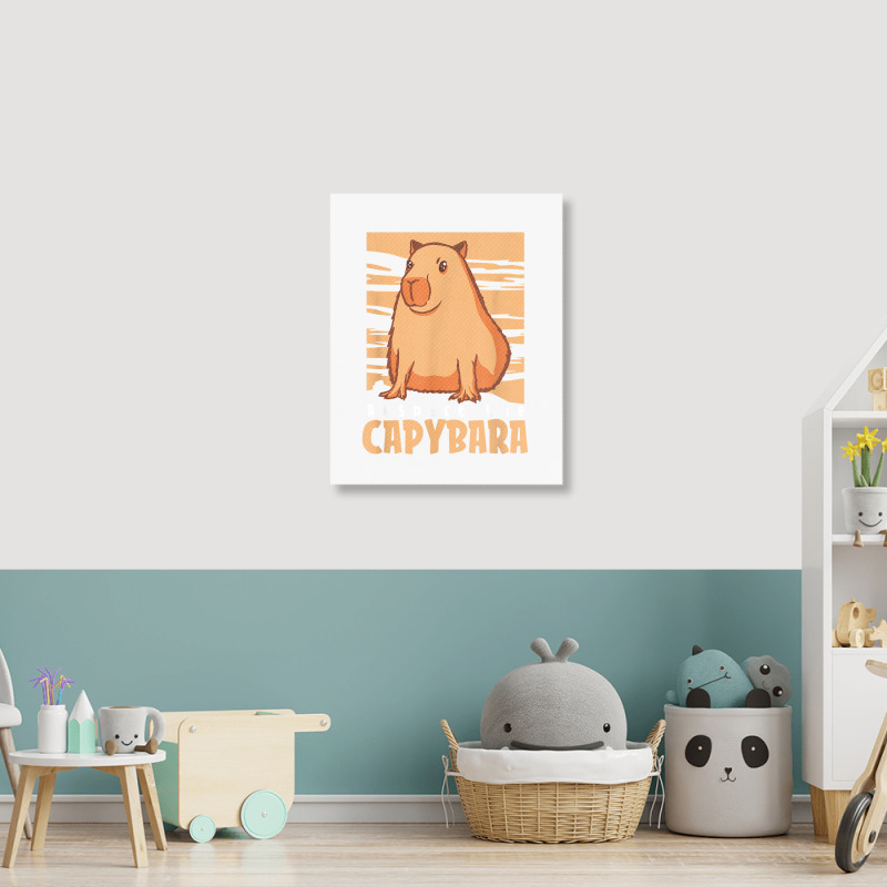 Capybara South American Rodent   Respect The Capybara T Shirt Portrait Canvas Print by lelalucin | Artistshot