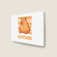 Capybara South American Rodent   Respect The Capybara T Shirt Landscape Canvas Print | Artistshot