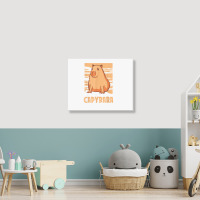 Capybara South American Rodent   Respect The Capybara T Shirt Landscape Canvas Print | Artistshot