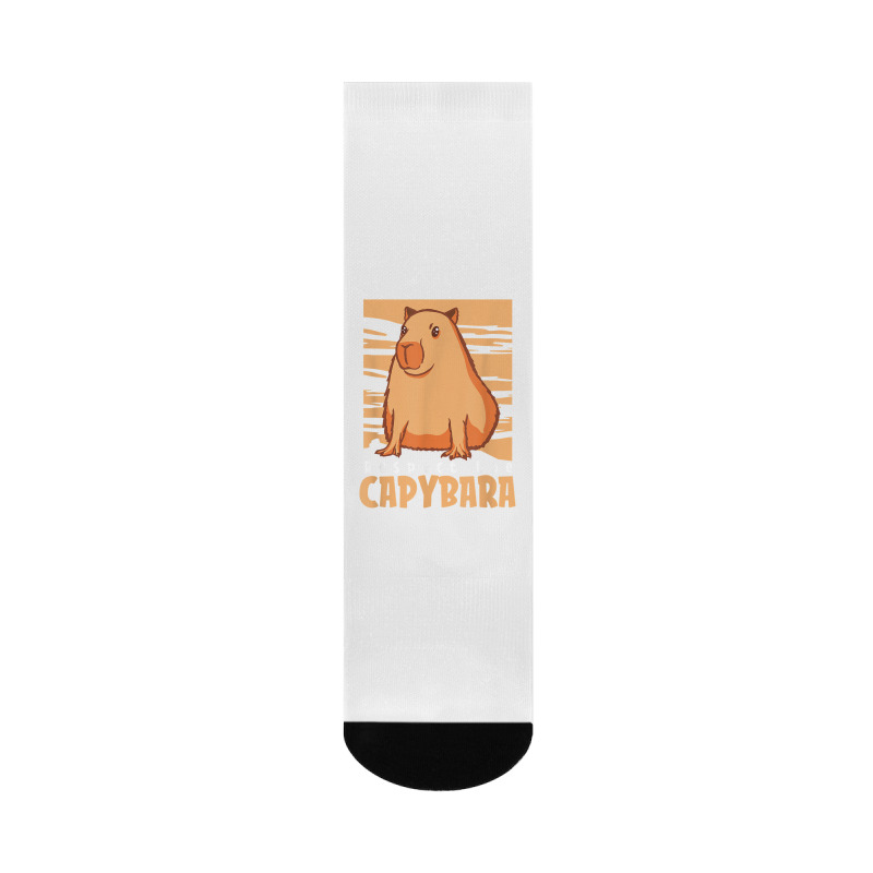 Capybara South American Rodent   Respect The Capybara T Shirt Crew Socks by lelalucin | Artistshot