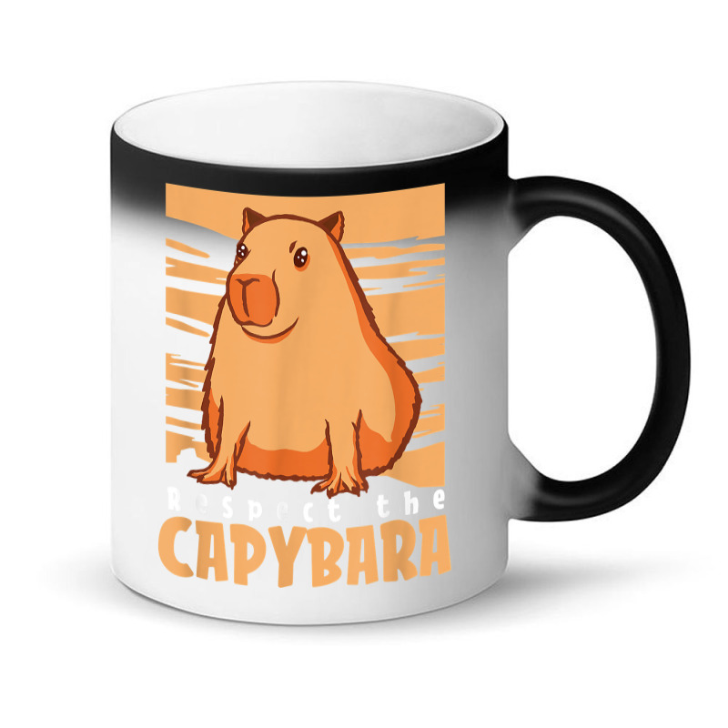 Capybara South American Rodent   Respect The Capybara T Shirt Magic Mug by lelalucin | Artistshot