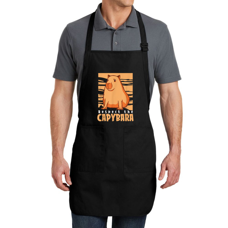 Capybara South American Rodent   Respect The Capybara T Shirt Full-Length Apron by lelalucin | Artistshot