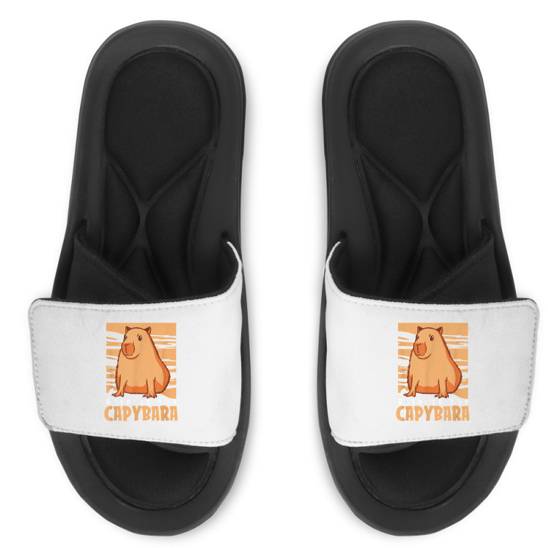 Capybara South American Rodent   Respect The Capybara T Shirt Slide Sandal by lelalucin | Artistshot