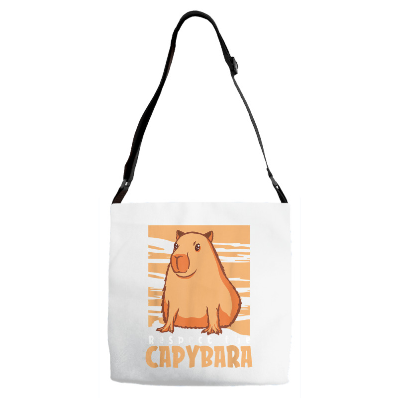 Capybara South American Rodent   Respect The Capybara T Shirt Adjustable Strap Totes by lelalucin | Artistshot