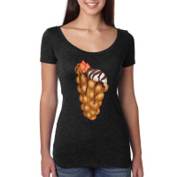 Bubble Waffle Ice Cream T  Shirt Egg Bubble Waffle Vanilla Ice Cream W Women's Triblend Scoop T-shirt | Artistshot