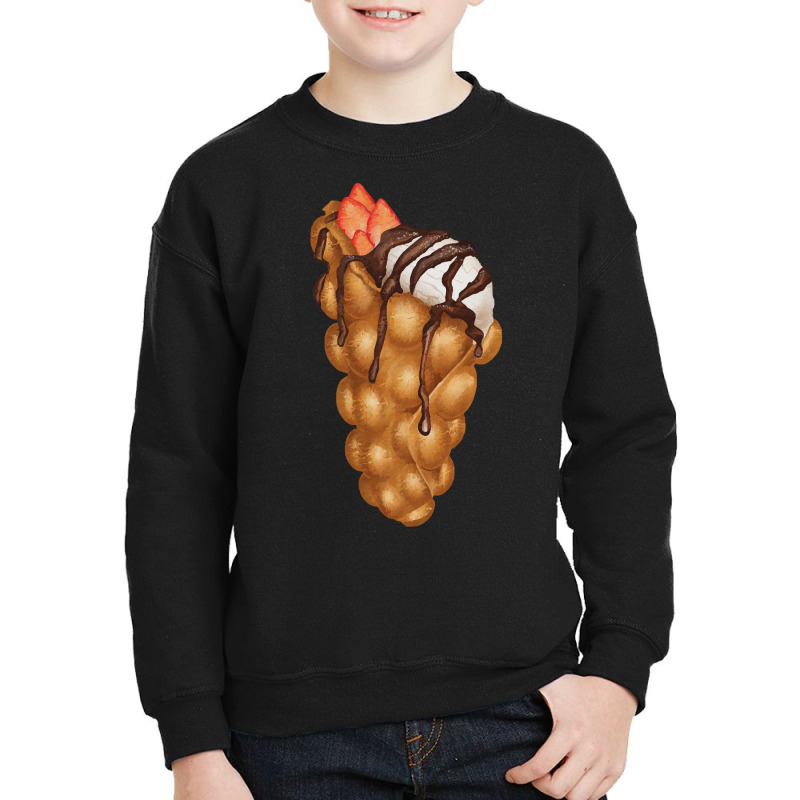 Bubble Waffle Ice Cream T  Shirt Egg Bubble Waffle Vanilla Ice Cream W Youth Sweatshirt by thymeartiste | Artistshot