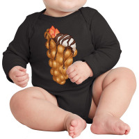 Bubble Waffle Ice Cream T  Shirt Egg Bubble Waffle Vanilla Ice Cream W Long Sleeve Baby Bodysuit | Artistshot