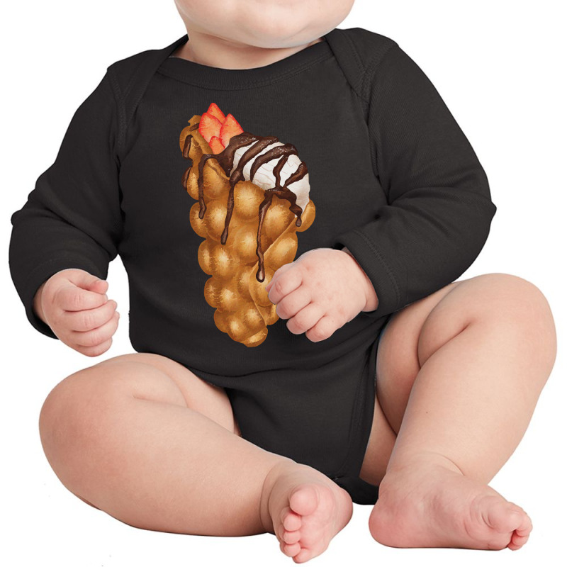 Bubble Waffle Ice Cream T  Shirt Egg Bubble Waffle Vanilla Ice Cream W Long Sleeve Baby Bodysuit by thymeartiste | Artistshot