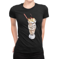 Chocolate Banana Vanilla Sundae T  Shirt Banana Chocolate Milkshake Wi Ladies Fitted T-shirt | Artistshot