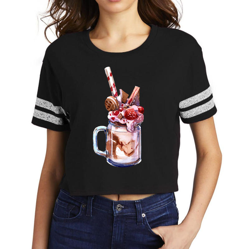 Chocolate Strawberry Milkshake T  Shirt Chocolate Strawberry Overshake Scorecard Crop Tee by thymeartiste | Artistshot