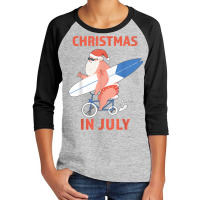 Longboard Santa Christmas In July T Shirt Youth 3/4 Sleeve | Artistshot