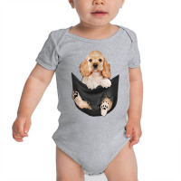 Dog Lovers Gifts Cocker Spaniel In Pocket Funny Dog Face T Shirt Baby Bodysuit | Artistshot