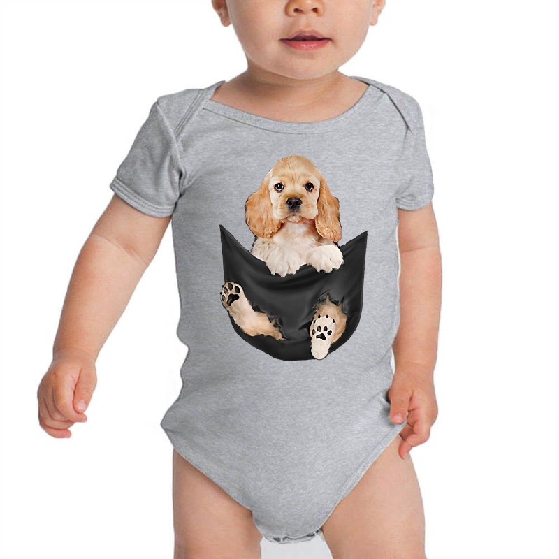 Dog Lovers Gifts Cocker Spaniel In Pocket Funny Dog Face T Shirt Baby Bodysuit by kadrienstang | Artistshot