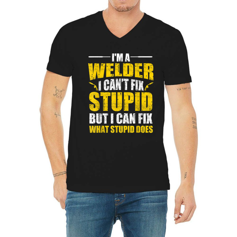 Welder Cool Welding Art Welder Iron Worker Pipeliner Welder V-neck Tee | Artistshot