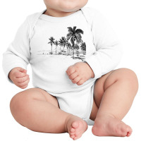 Nature Beauty Beach Mountain Palm Tree   Ocean Parasol Sea T Shirt Long Sleeve Baby Bodysuit | Artistshot