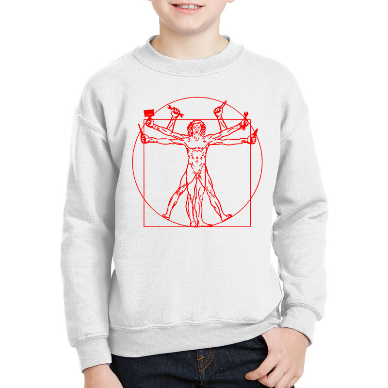 Mens Craftsman Carpenter Vitruvian Youth Sweatshirt by Jazz Store | Artistshot