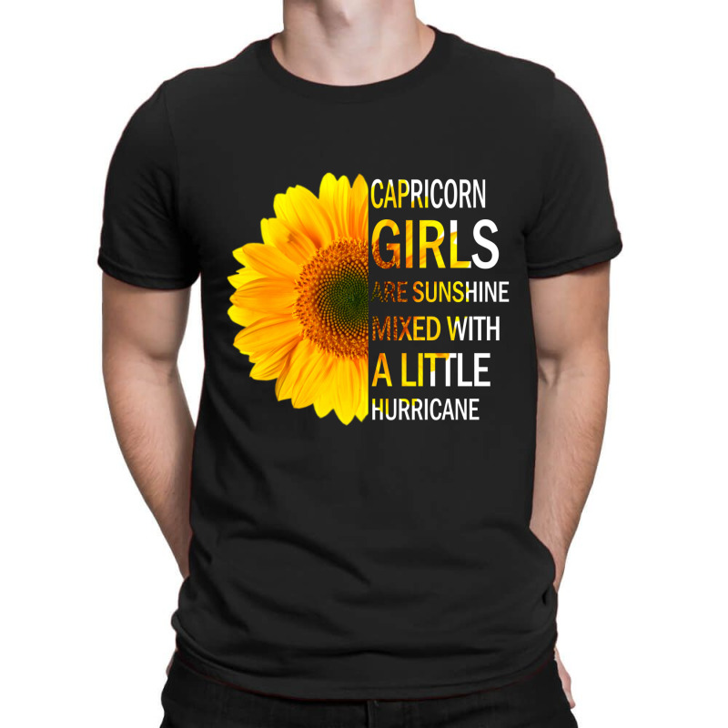 Capricorn Girls Are Sunshine Mixed With A Little Hurricane T-shirt | Artistshot