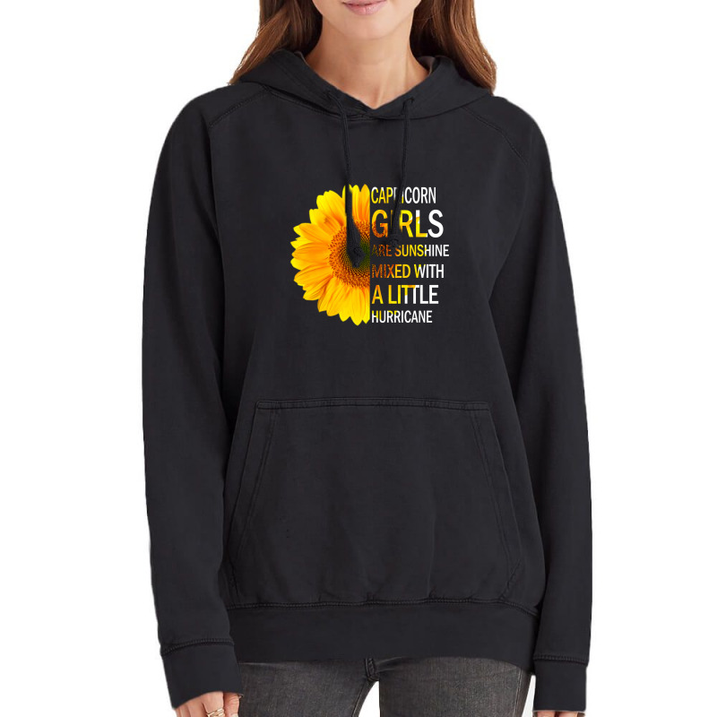 Capricorn Girls Are Sunshine Mixed With A Little Hurricane Vintage Hoodie | Artistshot