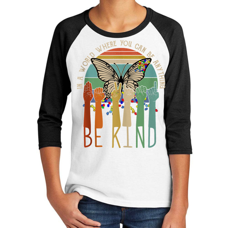 Be Kind Sign Language Hand Talking Teachers Autism Awareness Tank Top Youth 3/4 Sleeve by caroldian | Artistshot