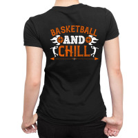 Basketball Chill White Ladies Fitted T-shirt | Artistshot