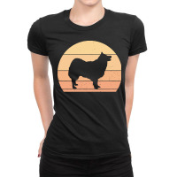 Icelandic T  Shirt Retro Sunset Icelandic Sheepdog T  Shirt Ladies Fitted T-shirt | Artistshot