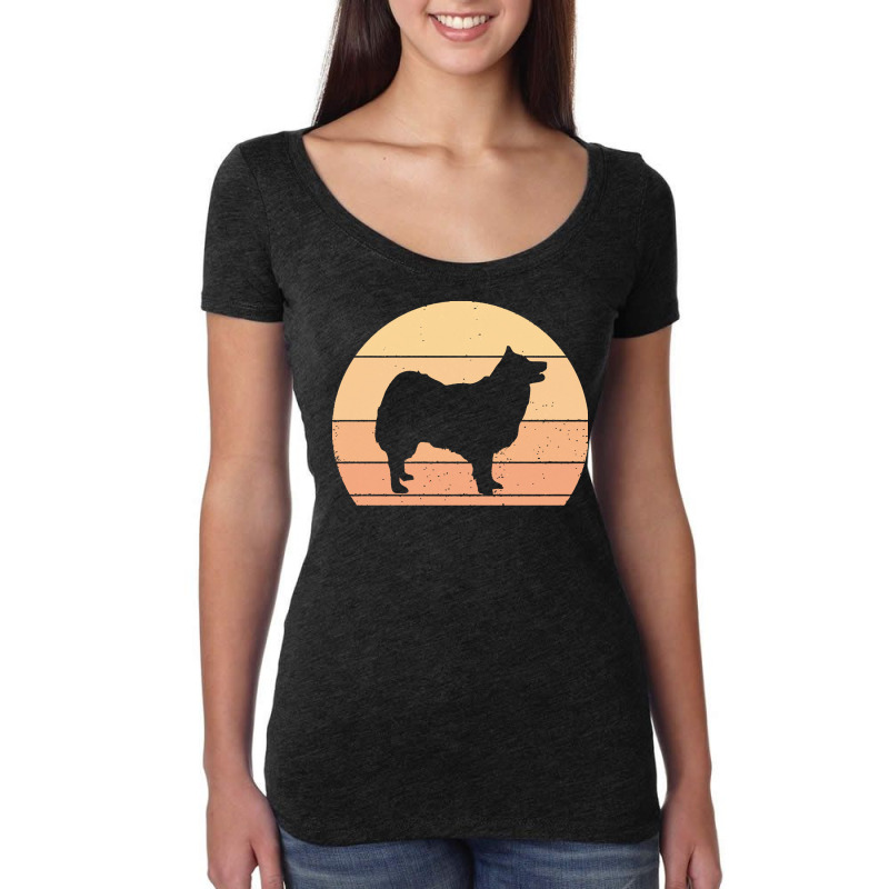 Icelandic T  Shirt Retro Sunset Icelandic Sheepdog T  Shirt Women's Triblend Scoop T-shirt by elephantjellyfish | Artistshot