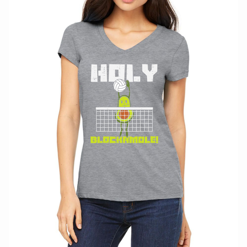 Holy Blockamole Avocado Volleyball Player Blocker Men Women T Shirt Women's V-Neck T-Shirt by HUUY | Artistshot