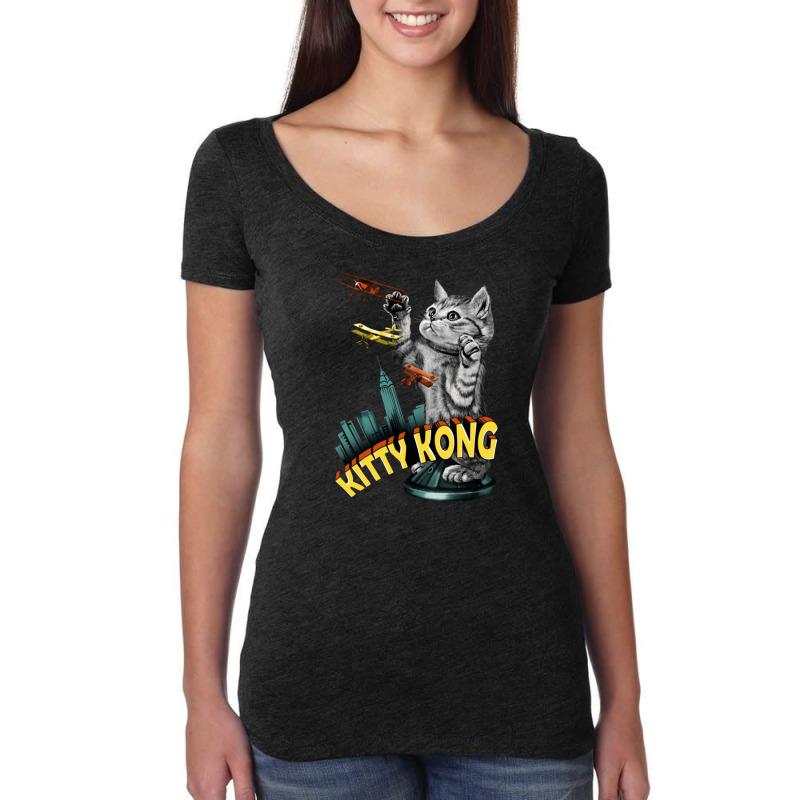 Kitty Kong Women's Triblend Scoop T-shirt by micondes | Artistshot