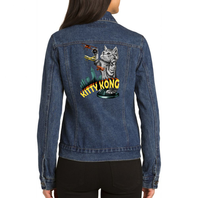 Kitty Kong Ladies Denim Jacket by micondes | Artistshot