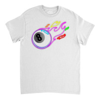 Colorful Neon Lights Eight Ball Billiards Pool T Shirt Mm Classic T-shirt | Artistshot