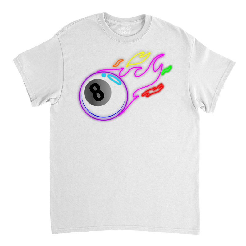 Colorful Neon Lights Eight Ball Billiards Pool T Shirt Mm Classic T-shirt by adrienskradski | Artistshot