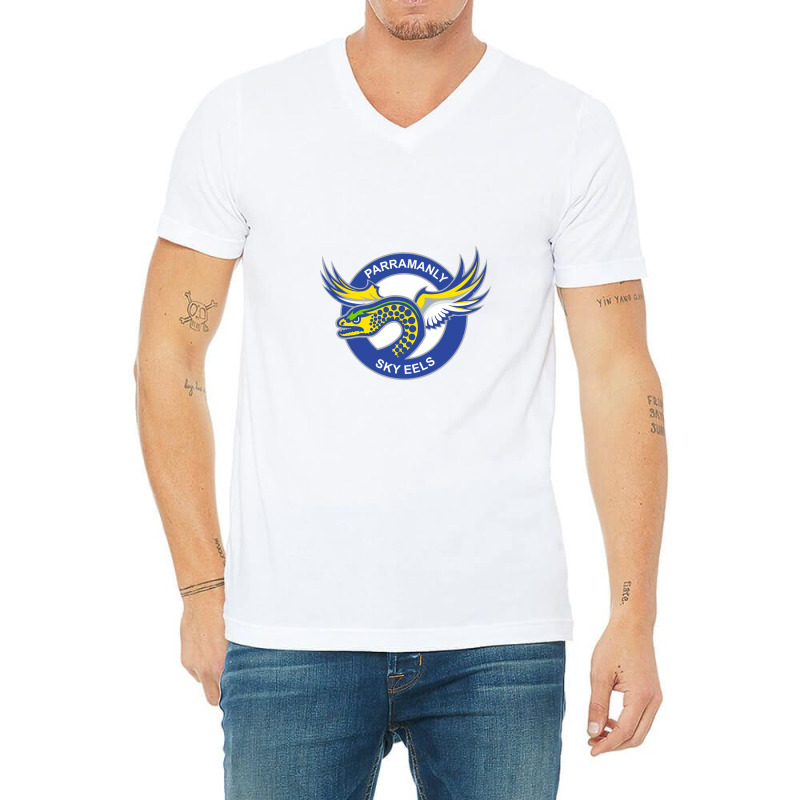 Parramatta Eels Canterbury V-Neck Tee by Marga | Artistshot