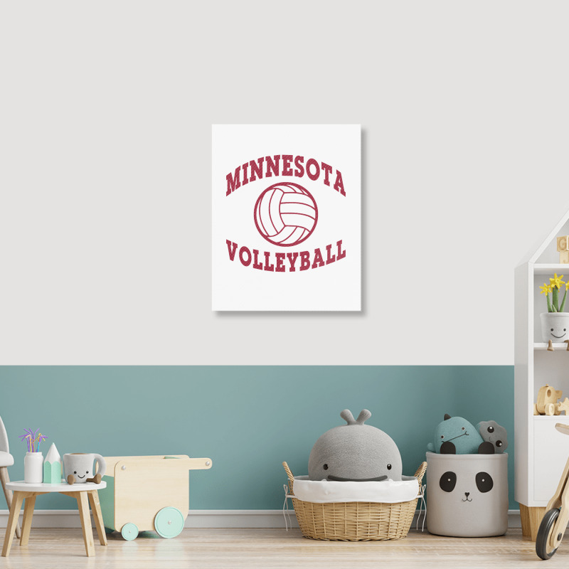 Minnesota Volleyball Classic Pullover Hoodie Portrait Canvas Print | Artistshot