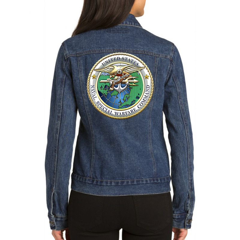 Us Naval Special Warfare Command Nswc Military Veteran T Shirt Ladies Denim Jacket by adrienskradski | Artistshot