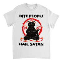 Hail Satan Funny Cat Yoga Classic T-shirt | Artistshot