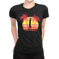 Gymnast Parallel Bar Summer Sunset 80s Palm T Shirt Ladies Fitted T-shirt | Artistshot