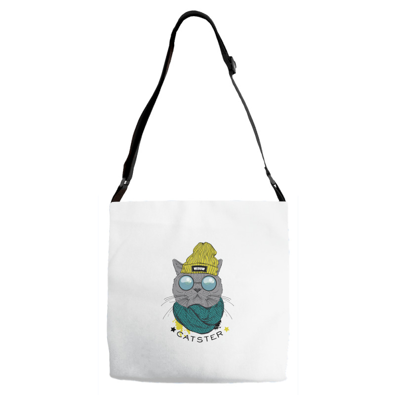 Hipster Catster Adjustable Strap Totes | Artistshot