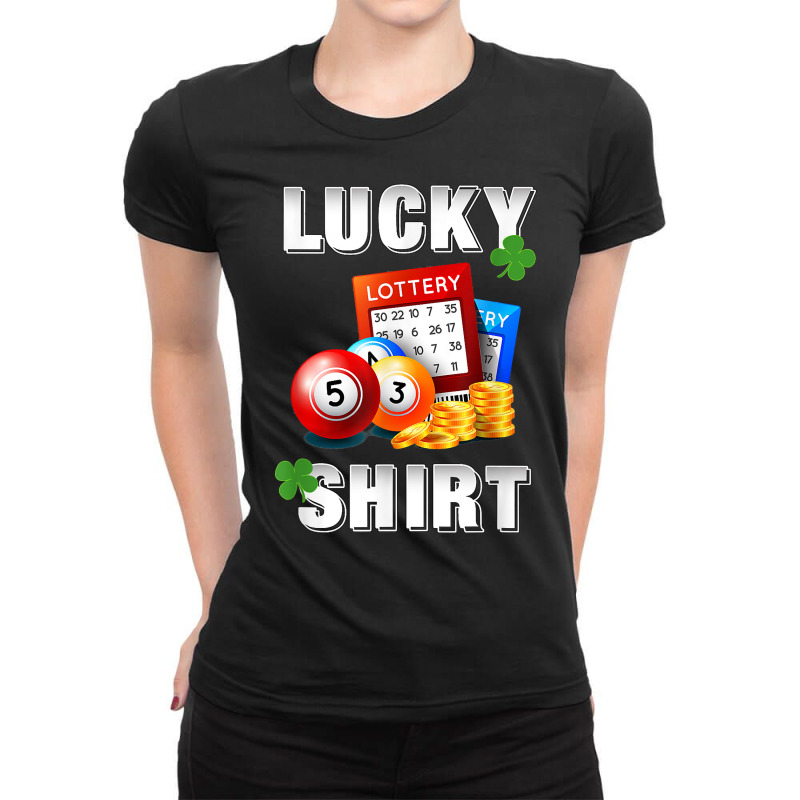 Lucky Lottery, Gambling Fun Lotto T Shirt, Dk Ladies Fitted T-Shirt by webberoliveria | Artistshot