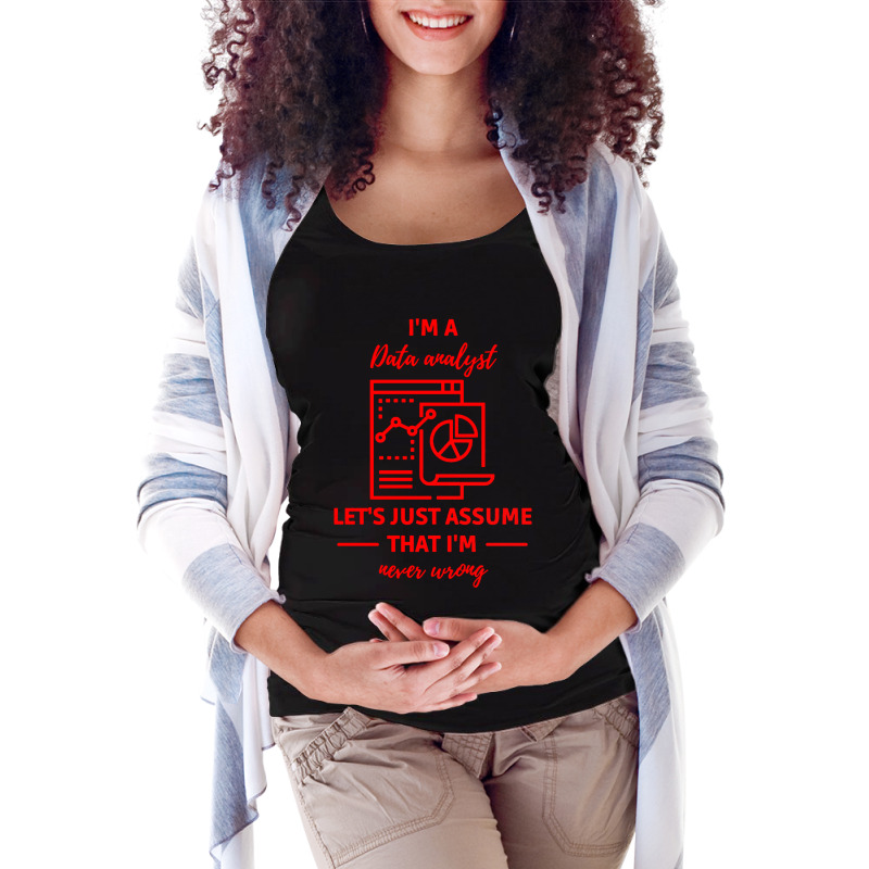 Data Analyst Data Analysis Scientist Analytic Maternity Scoop Neck T-shirt by Candy Shop | Artistshot