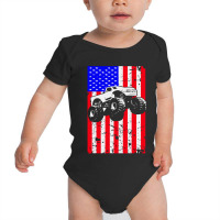 Truck American Flag Racing Usa Baby Bodysuit | Artistshot