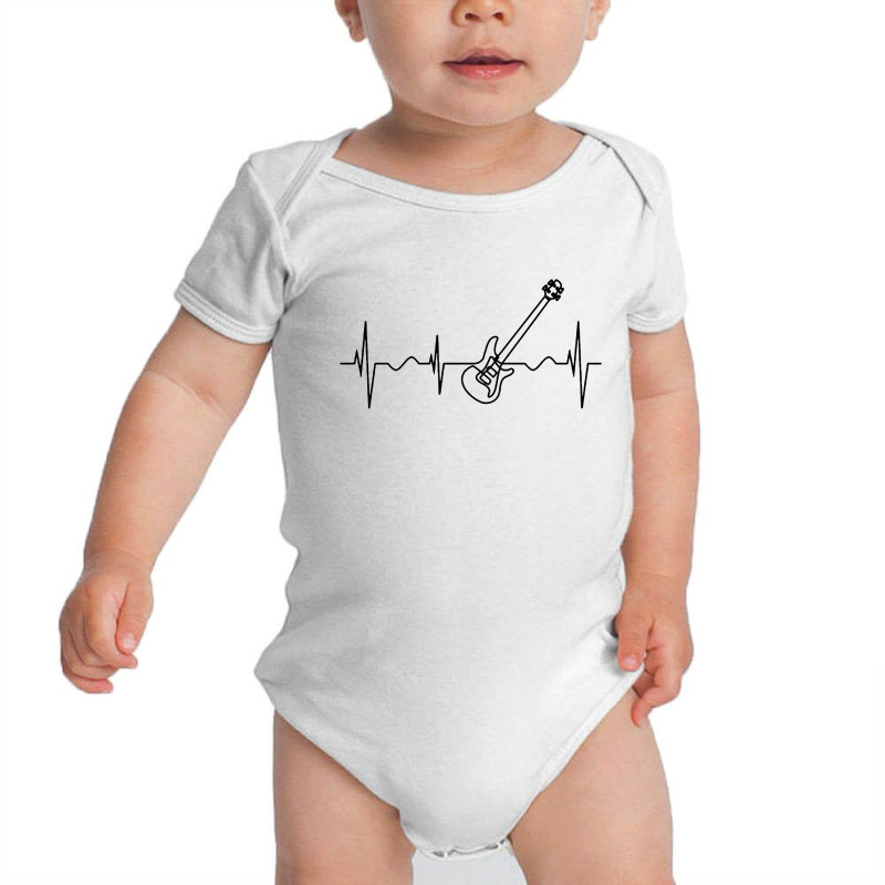 Bass Guitar Heartbeat Baby Bodysuit by Cole Tees | Artistshot