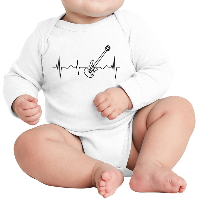 Bass Guitar Heartbeat Long Sleeve Baby Bodysuit by Cole Tees | Artistshot