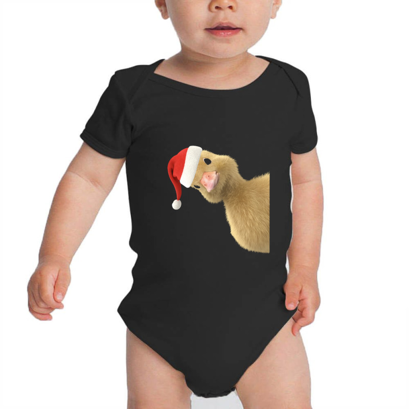 Santa Duck Peeking Or Peking Christmas Duck Pun Chef Giftve Baby Bodysuit | Artistshot