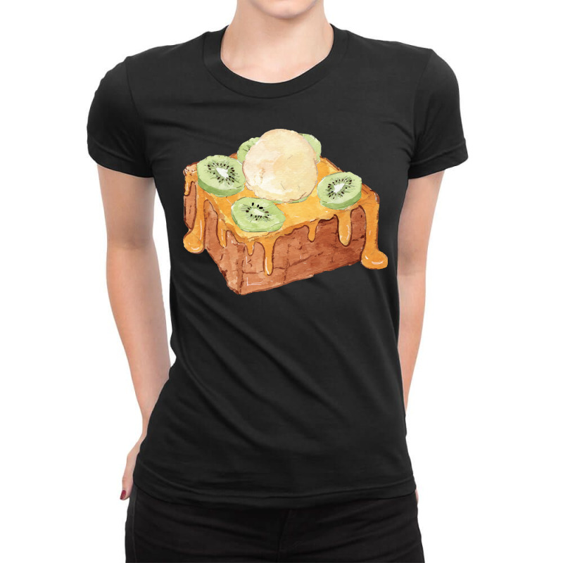 Brick Toast Bread Lover T  Shirt Honey Bread Brick Toast Topped With K Ladies Fitted T-Shirt by difficultasian | Artistshot